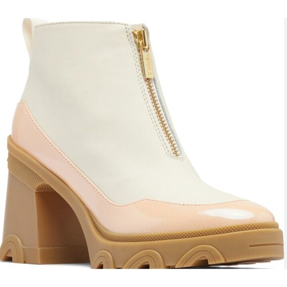 Sorel Shoes - SOREL brex waterproof platform zipper block heel chelsea boot in ivory size 8.5